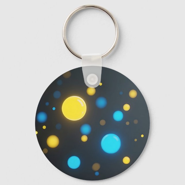 Porte-clés Orbes lumineuses bleu jaune (Recto)
