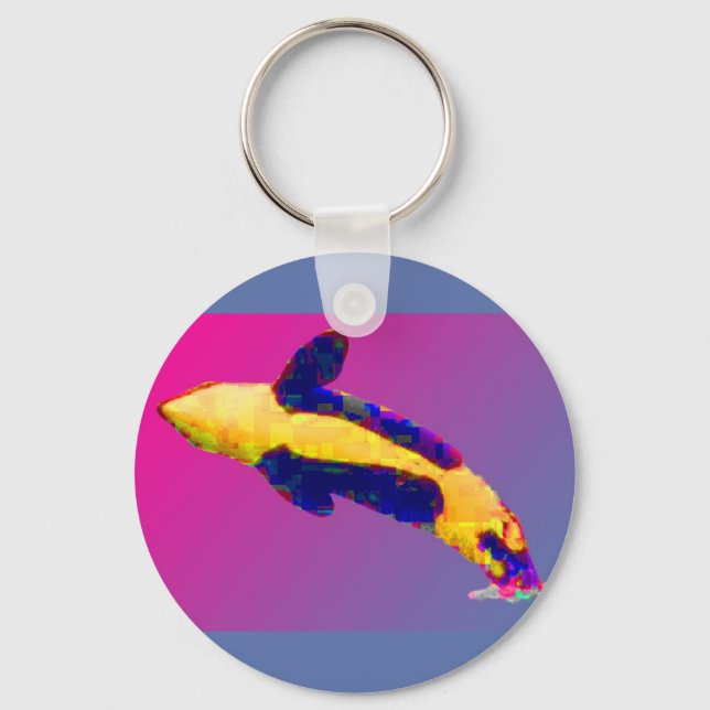 Porte-clés Orca Killer Whale Breach dans des couleurs vives (Recto)