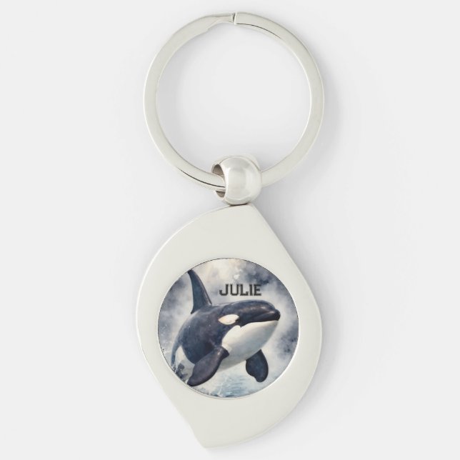 Porte-clés  Orca Stormy waves, Personalized (Devant)