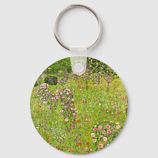 Porte-clés Orchard Gustav Klimt avec Rose (Recto)