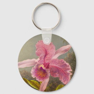 Porte-clés Orchidée avec deux colibris Heade