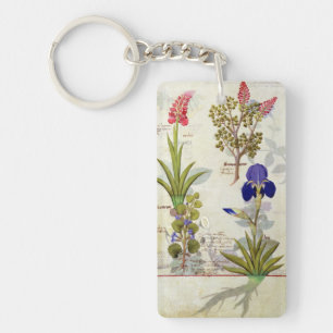 Porte-clés Orchidée et Fumitory ou Hedera et iris de