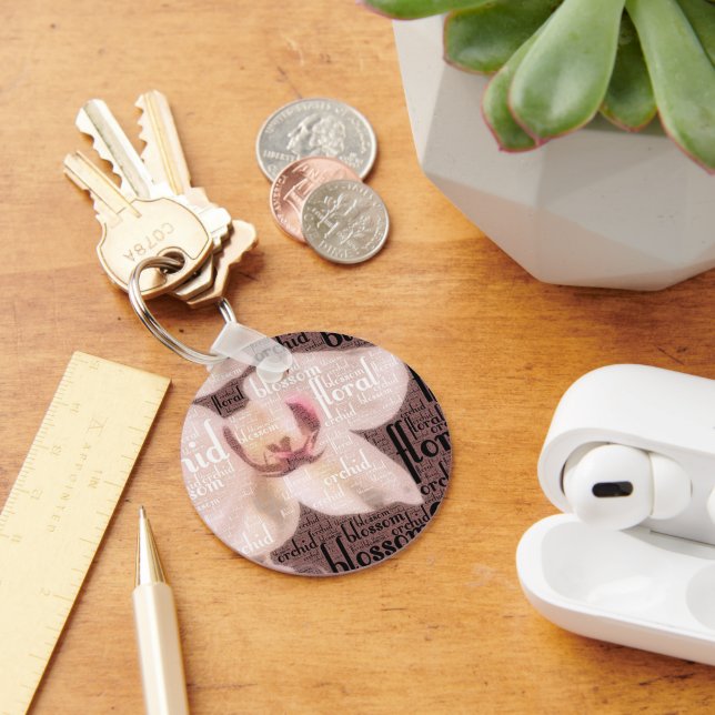 Porte-clés Orchidée Floral Blossom Word Cloud (Bureau)