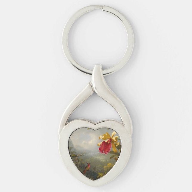 Porte-clés Orchidées et colibri Heade (Devant)
