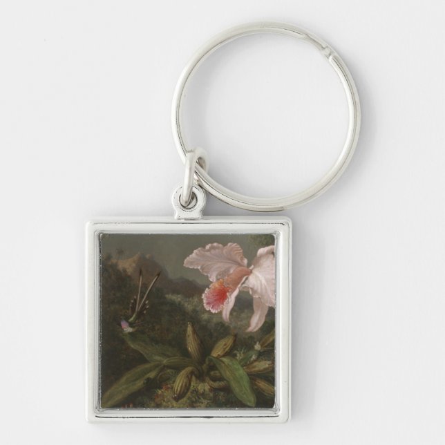 Porte-clés Orchidées et colibris de jungle (Devant)