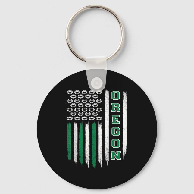 Porte-clés Oregon Flag Usa College Font Design For Men Women  (Recto)