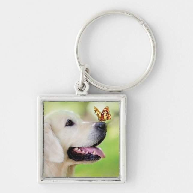 Porte-clés Oreiller À Lancer Du Labrador Et Du Papillon (Devant)