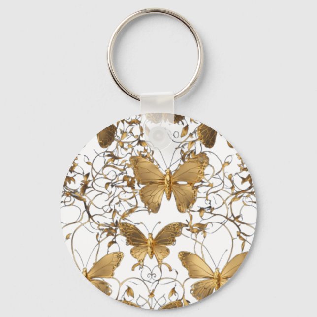 Porte-clés Oreiller à lancer papillon d'or : (Recto)