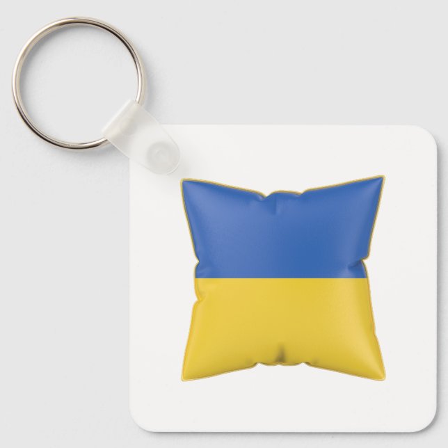 Porte-clés Oreiller avec le drapeau de l'Ukraine (Recto)