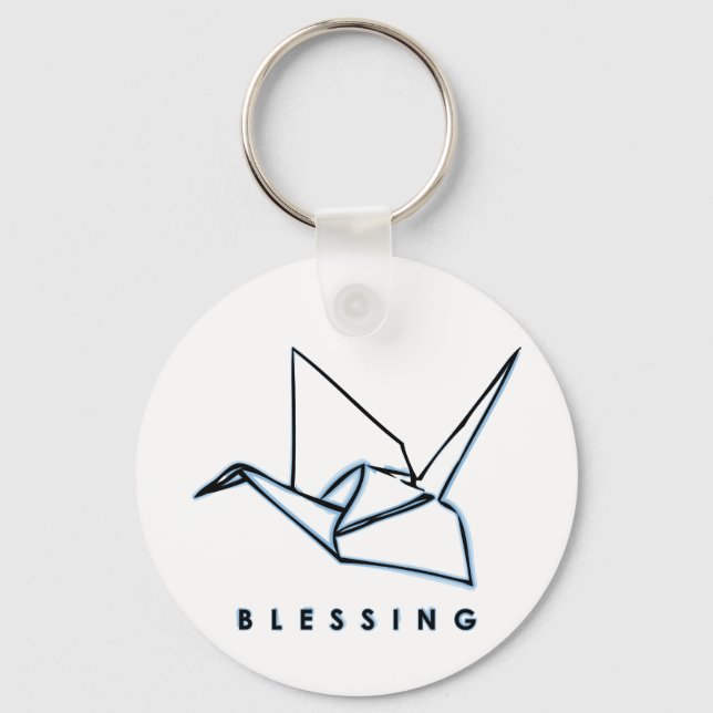 Porte-clés Origami Blessing Paper Crane Keychain (Recto)