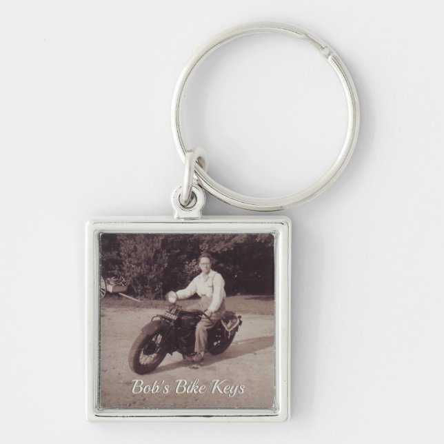 Porte-clés original moto photo vintage (Devant)