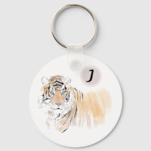 Porte-clés Original Tiger Watercolor Chinese Zodiac Birthday