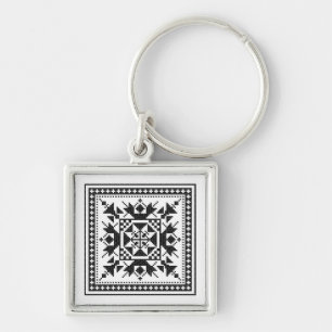 Porte-clés Originale ethnique Noire point de croix