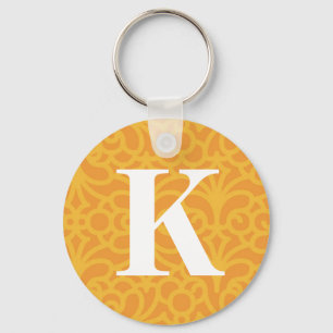 Porte-clés Ornate Floral Monogram - Letter K