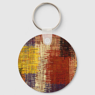 Porte-clés Ornement broderie, lignes colorées, style bohème