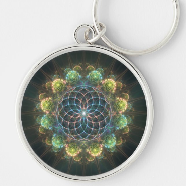 Porte-clés Ornement fractal floral (Devant)