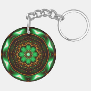 Porte-clés Ornement fractal vert