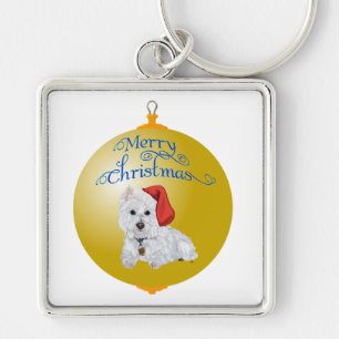 Porte-clés Ornement Westie Aide du Père Noël