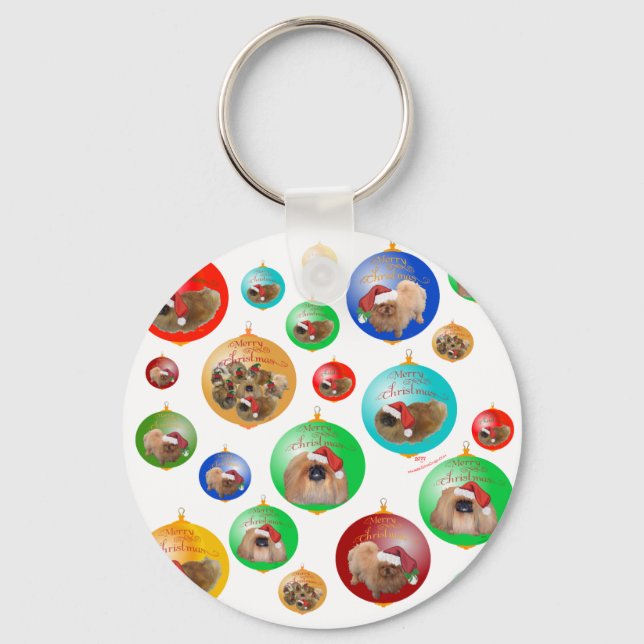 Porte-clés Ornements de Noël Pékinois (Recto)