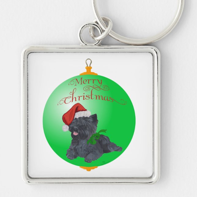 Porte-clés Ornements de Noël Terrier Cairn (Devant)