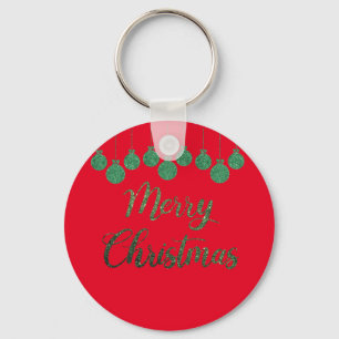 Porte-clés Ornements verts - joyeux noël