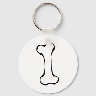 Porte-clés Os - dessin de ligne amusante symbole d'art logo d