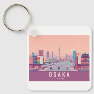 Porte-clés Osaka Japan Pastel Voyage Design