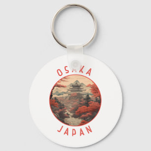 Porte-clés Osaka Japan Retro Cercle en détresse