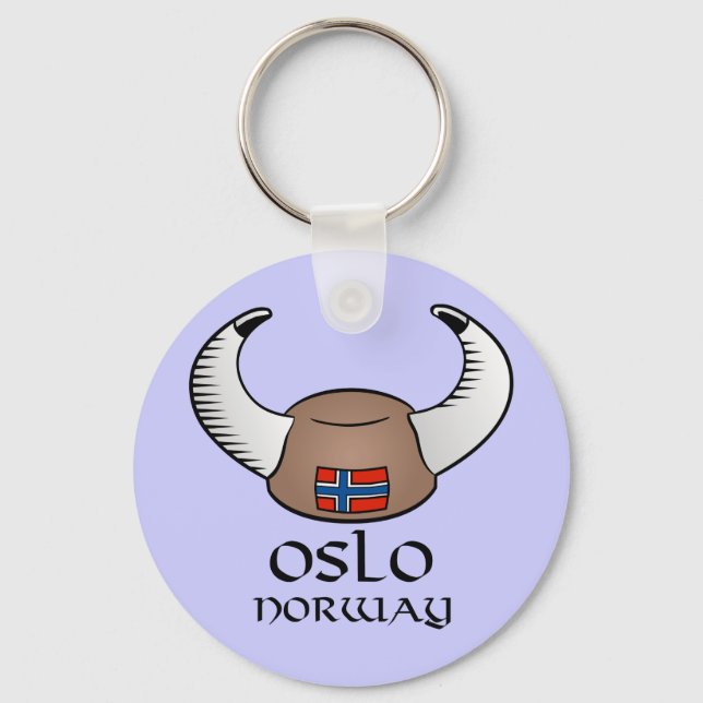 Porte-clés Oslo Norvège Viking Casquette (Recto)