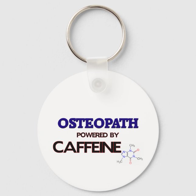 Porte-clés Ostéopathe Alimenté par la caféine (Recto)