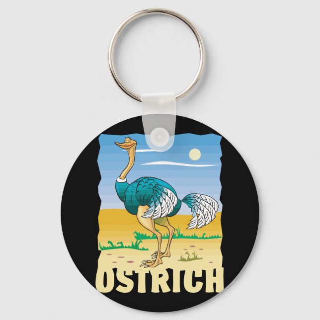 Porte-clés Ostrich amical pour enfants (Recto)