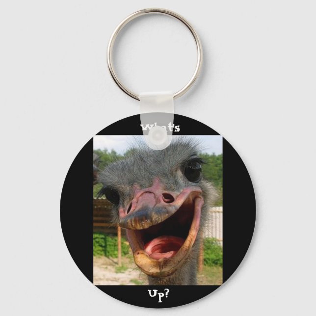 Porte-clés Ostrich What's Up Text Keychain (Recto)