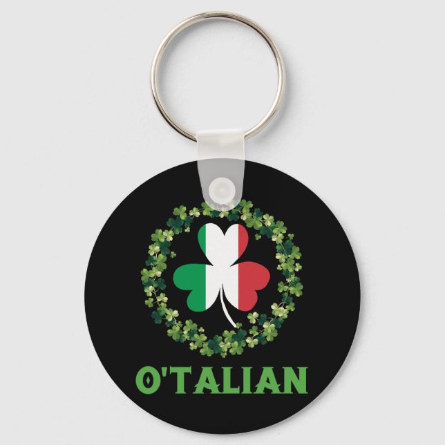 Porte-clés O'talian Italien Irlandais Saint Patricks Shamrock (Recto)