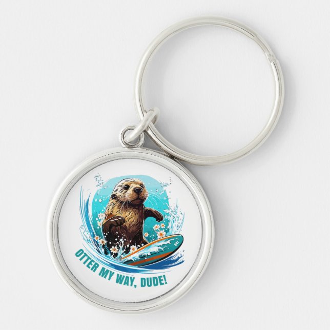 Porte-clés Otter de surf 841 Otter My Way Dude California Ott (Devant)