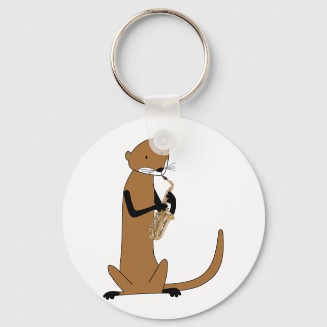 Porte-clés Otter Jouer le saxophone (Recto)