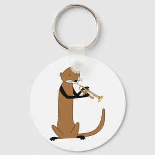 Porte-clés Otter Playing the Trumpet