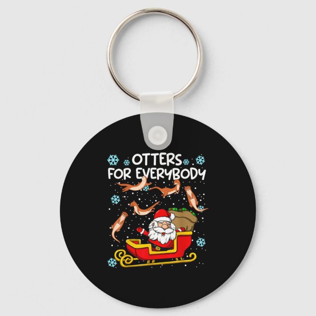 Porte-clés Otters For Everybody Santa Funny Christmas Otter  (Recto)