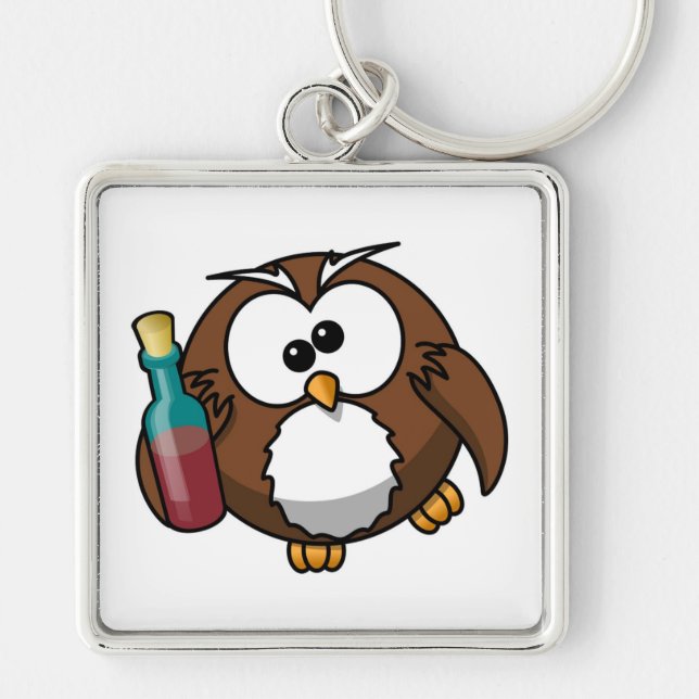 PORTE-CLÉS "OÙ EST LA FÊTE ?" DRUNK OWL (Devant)