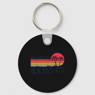 Porte-clés Où sont mes plages _ Vacances à la plage rétro vin