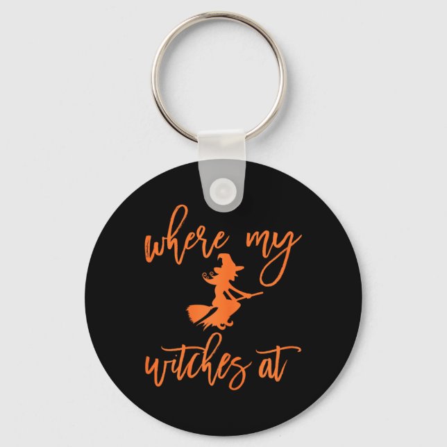 Porte-clés Où sont mes sorcières à Halloween (Recto)