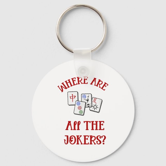 Porte-clés Où Sont Tous Les Jokers Drôle Mahjong (Recto)