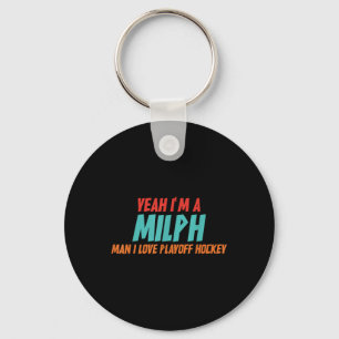 Porte-clés Ouais je suis un homme milph j'adore le hockey des