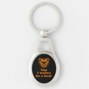 Porte-clés Ouais je veux être un ours