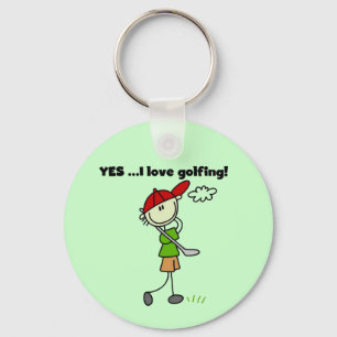 Porte-clés OUI J'aime les T-shirts de golf et les cadeaux