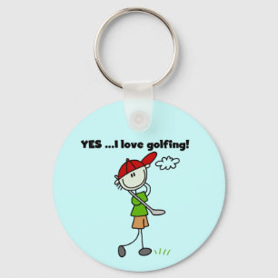 Porte-clés OUI J'aime les T-shirts de golf et les cadeaux
