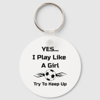 Porte-clés Oui...je Joue Comme Une Fille Flamboyante Football