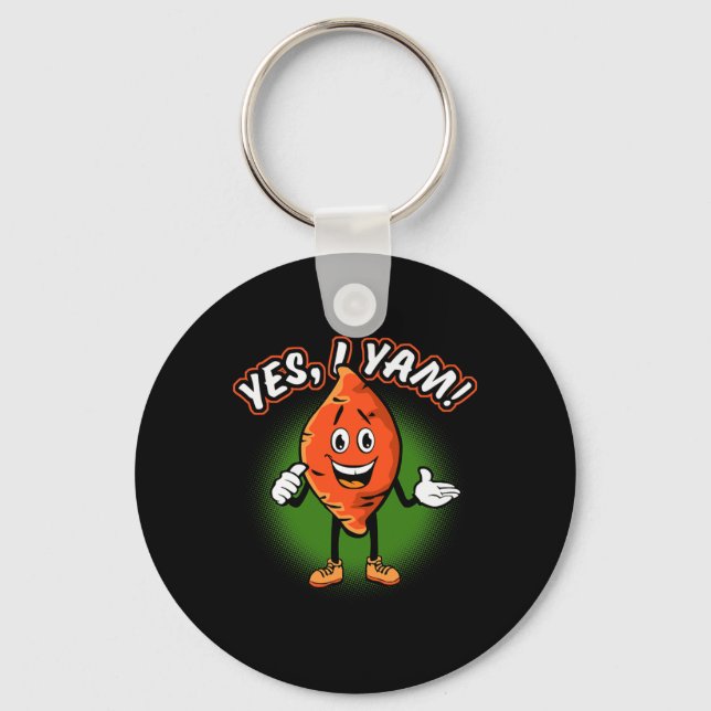Porte-clés Oui, je suis drôle Yam Patate douce Pun Thanksgivi (Recto)