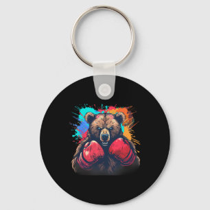 Porte-clés Ours boxeur avec gants de boxe Kickboxing Boxe drô