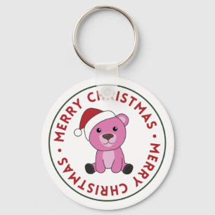 Porte-clés Ours colorés Joyeux Noël Animaux d'hiver Ours