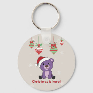 Porte-clés Ours colorés Joyeux Noël Animaux d'hiver Ours